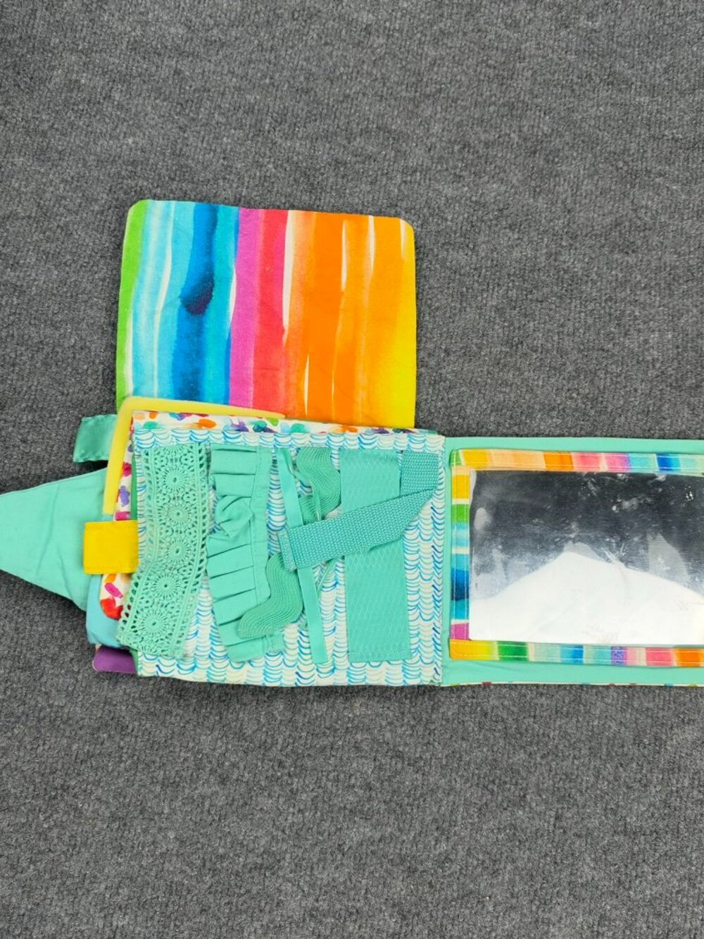 Lovevery Soft Cloth Baby Book Sensory Touch & Feel Crinkle Mirror Montessori Toy